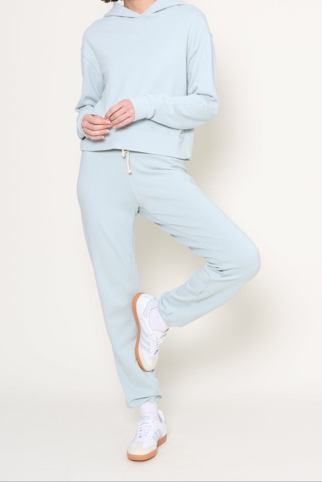 Perfect White Tee | Toni French Terry Jogger | Green
