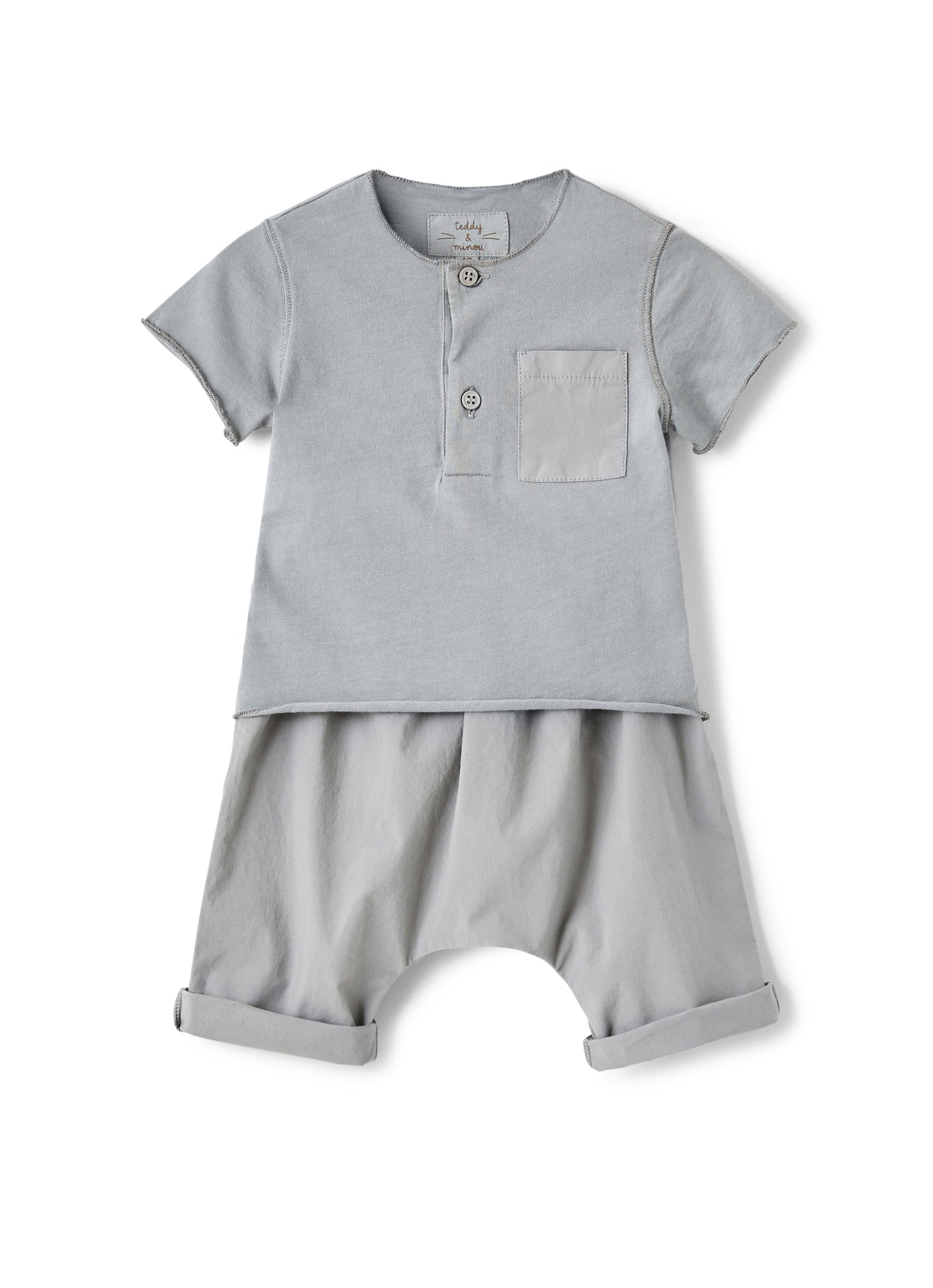 Cotton Two-Pieces Suit | Cloud Grey