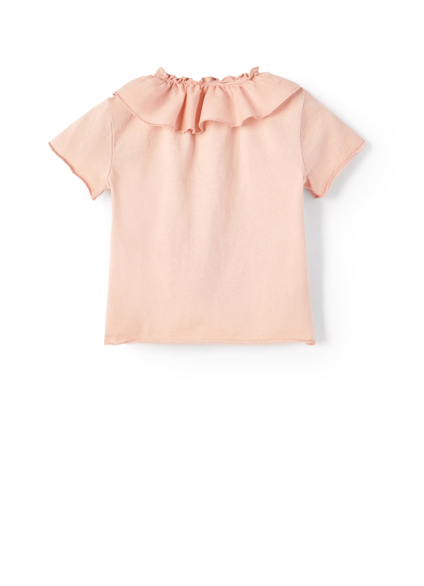 Jersey T-Shirt with Ruffles | Smoothie Pink