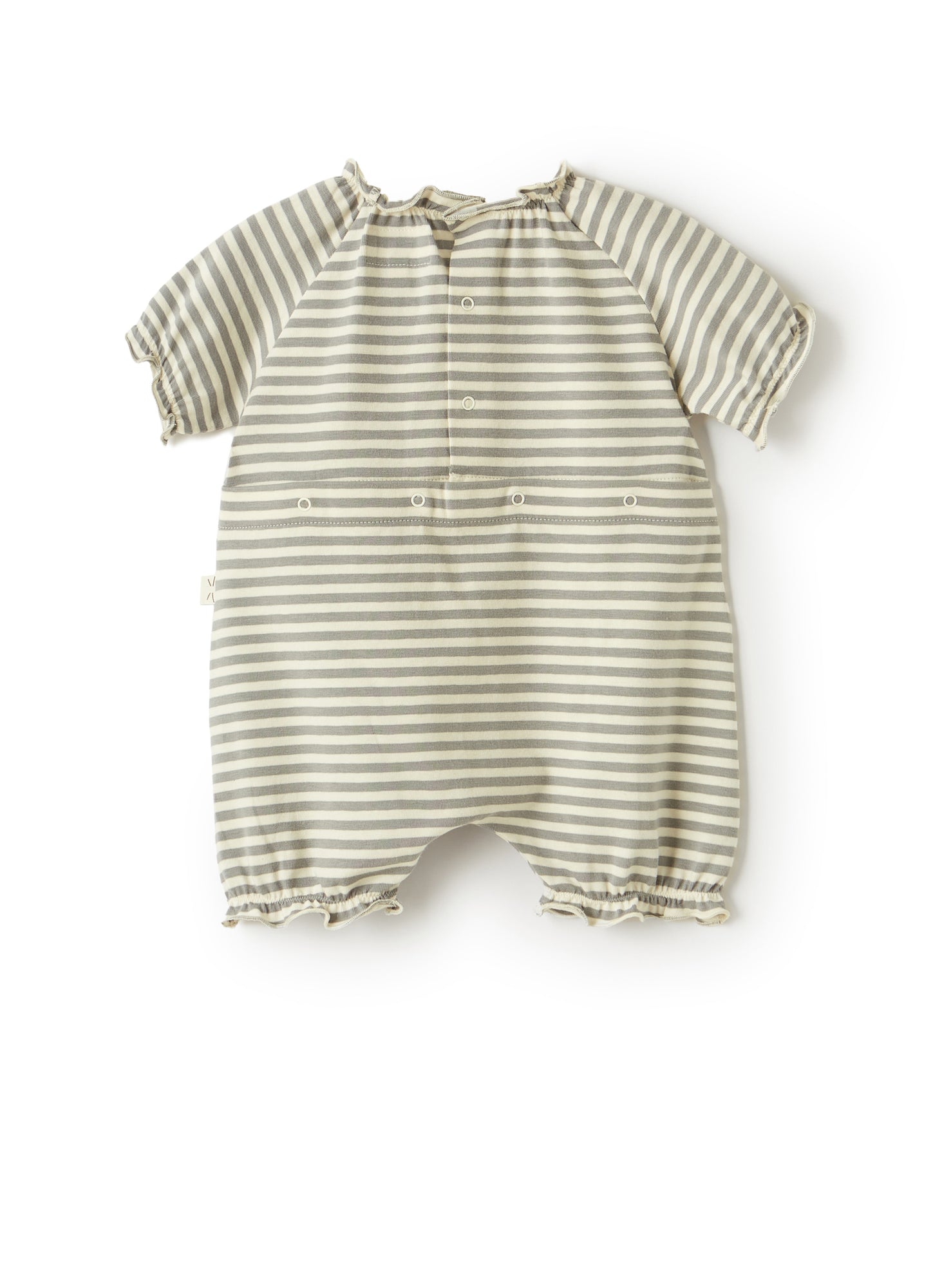 Striped Jersey Short Onesie | Cloud Grey