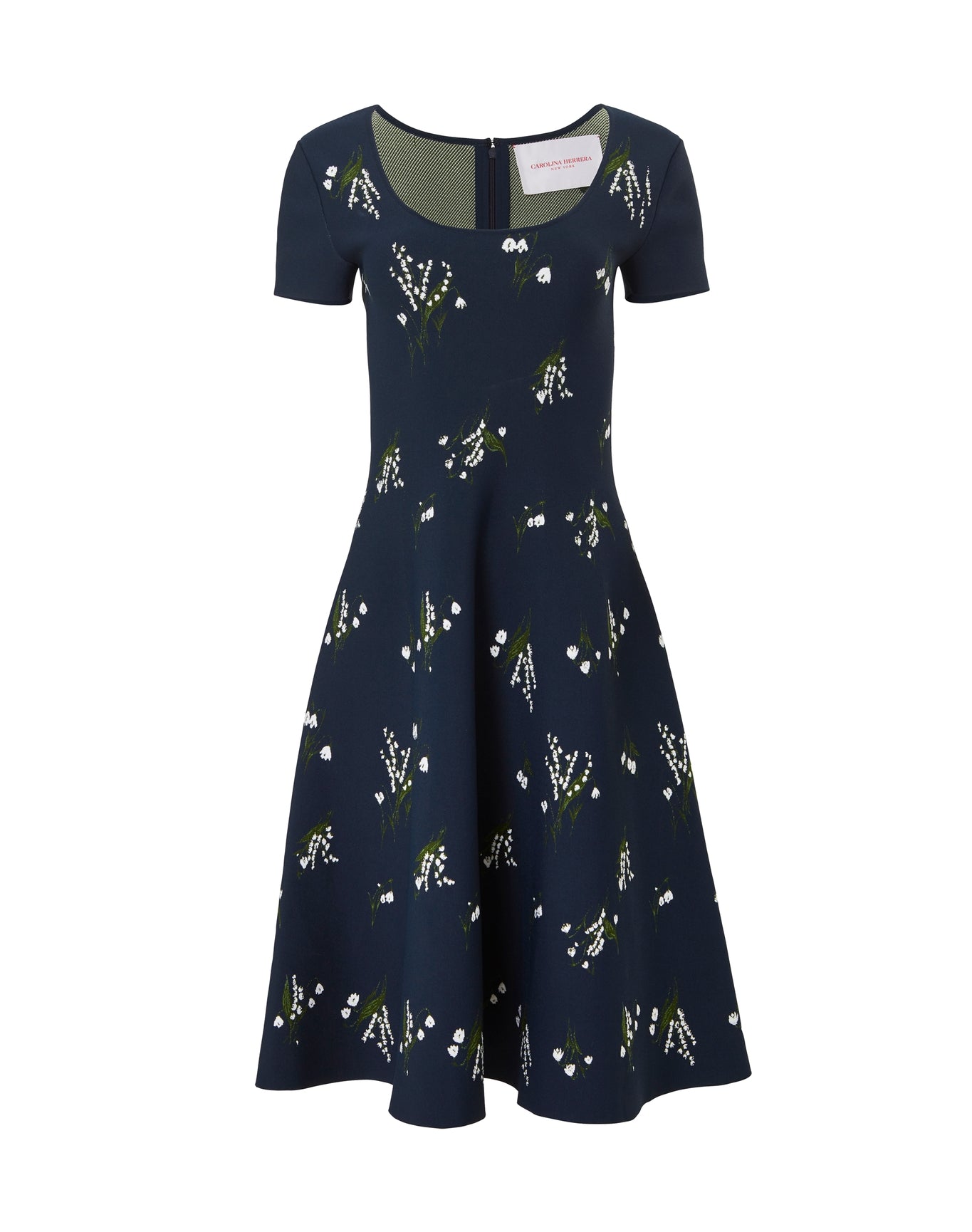 Short Sleeve Scoop Neck Flare Dress | Midnight Multi