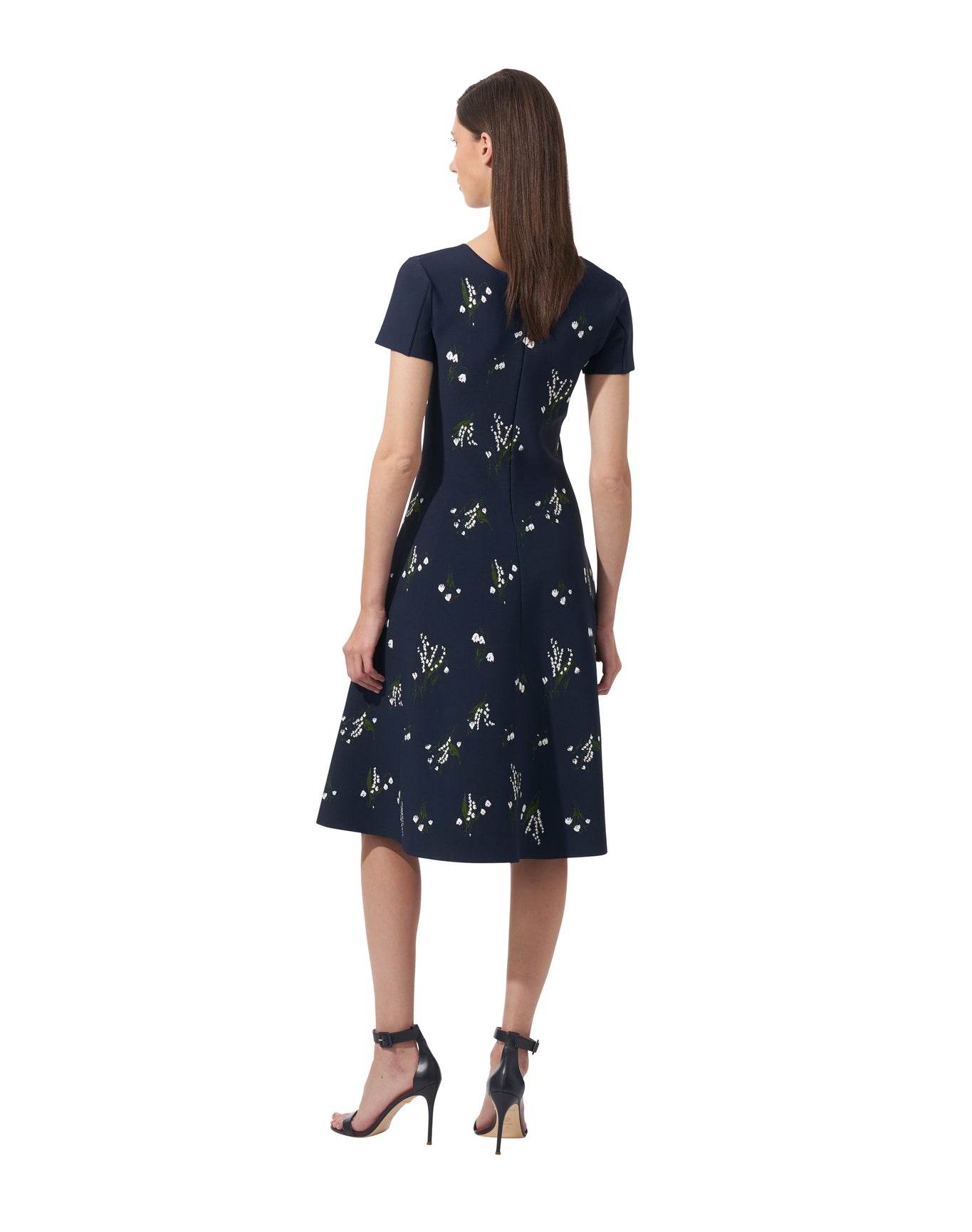 Short Sleeve Scoop Neck Flare Dress | Midnight Multi