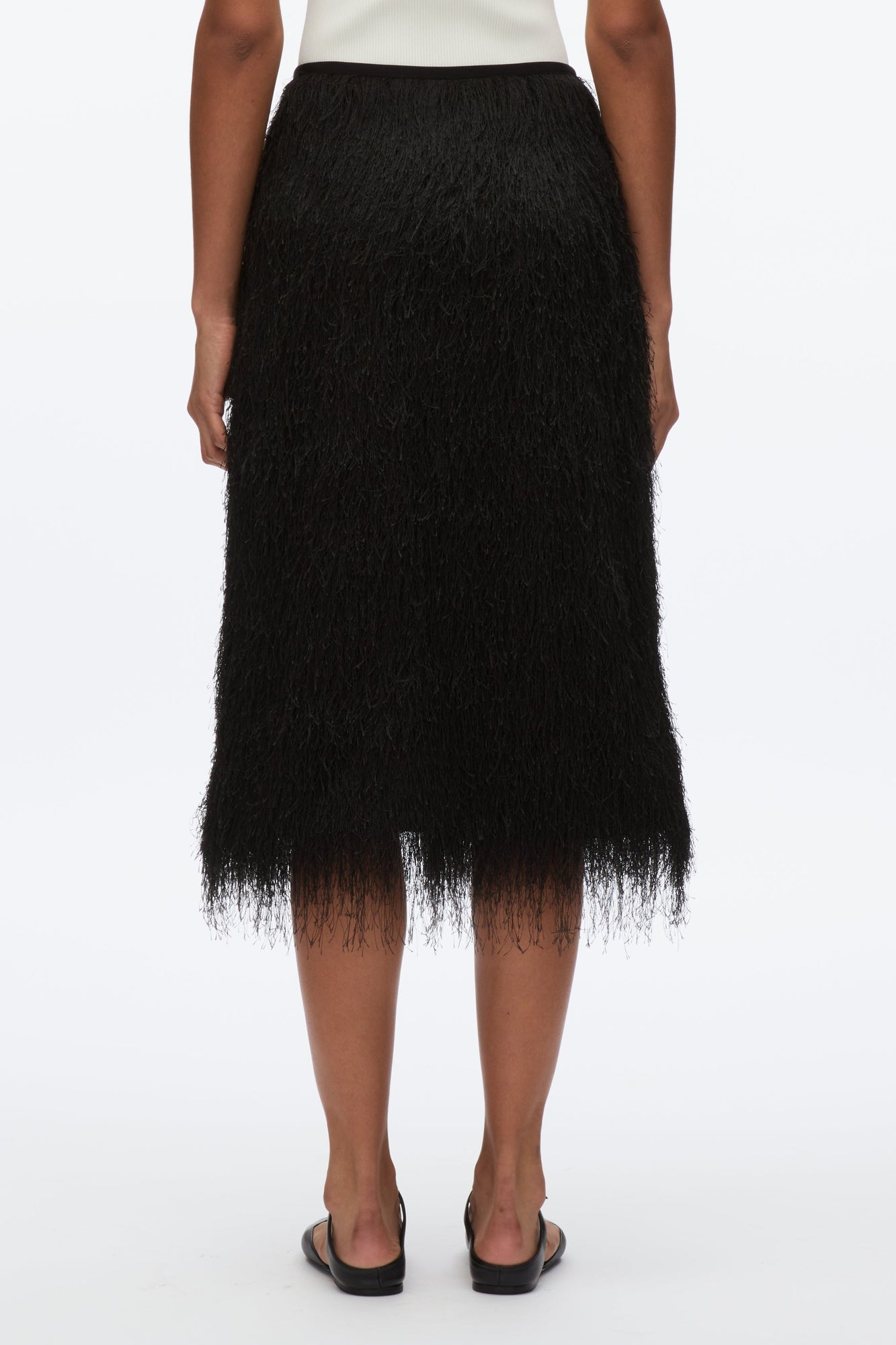 Fringe Slip Skirt | Black