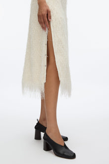 Fringe Slip Skirt | Ivory
