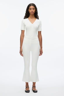 Compact Cropped Kickflare Pant | Ivory