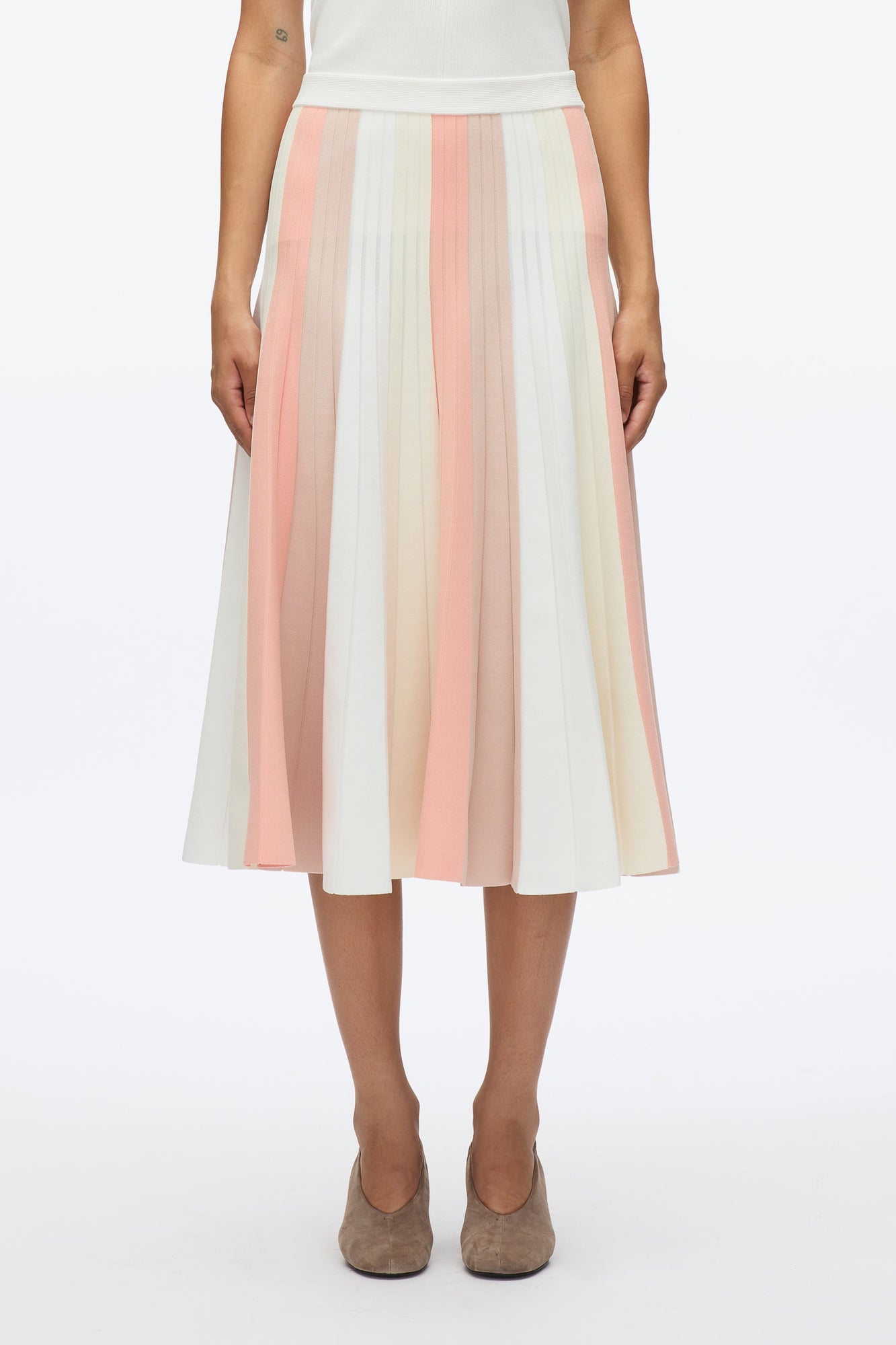 Stripe Knit Skirt | Ivory Multi