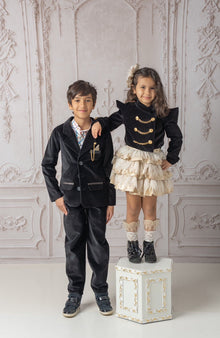 Baby Boys | Charlie Velour Boy's Blazer | Black