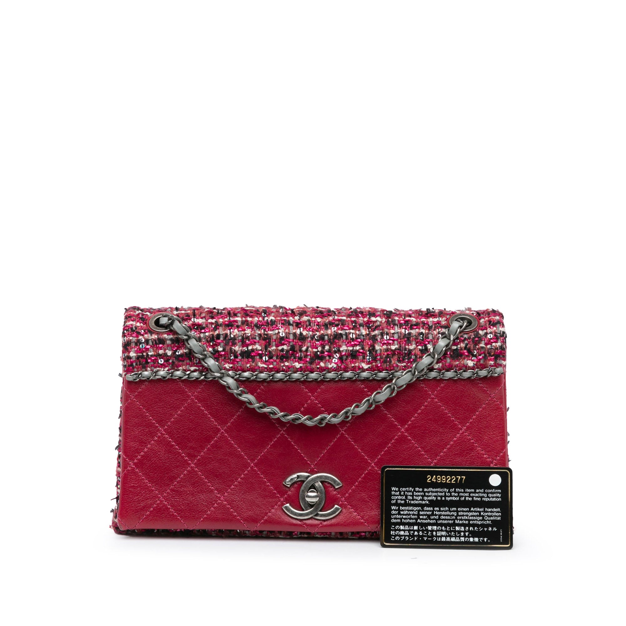 Chanel | Pre-Owned CC Lambskin and Tweed Flap | Red