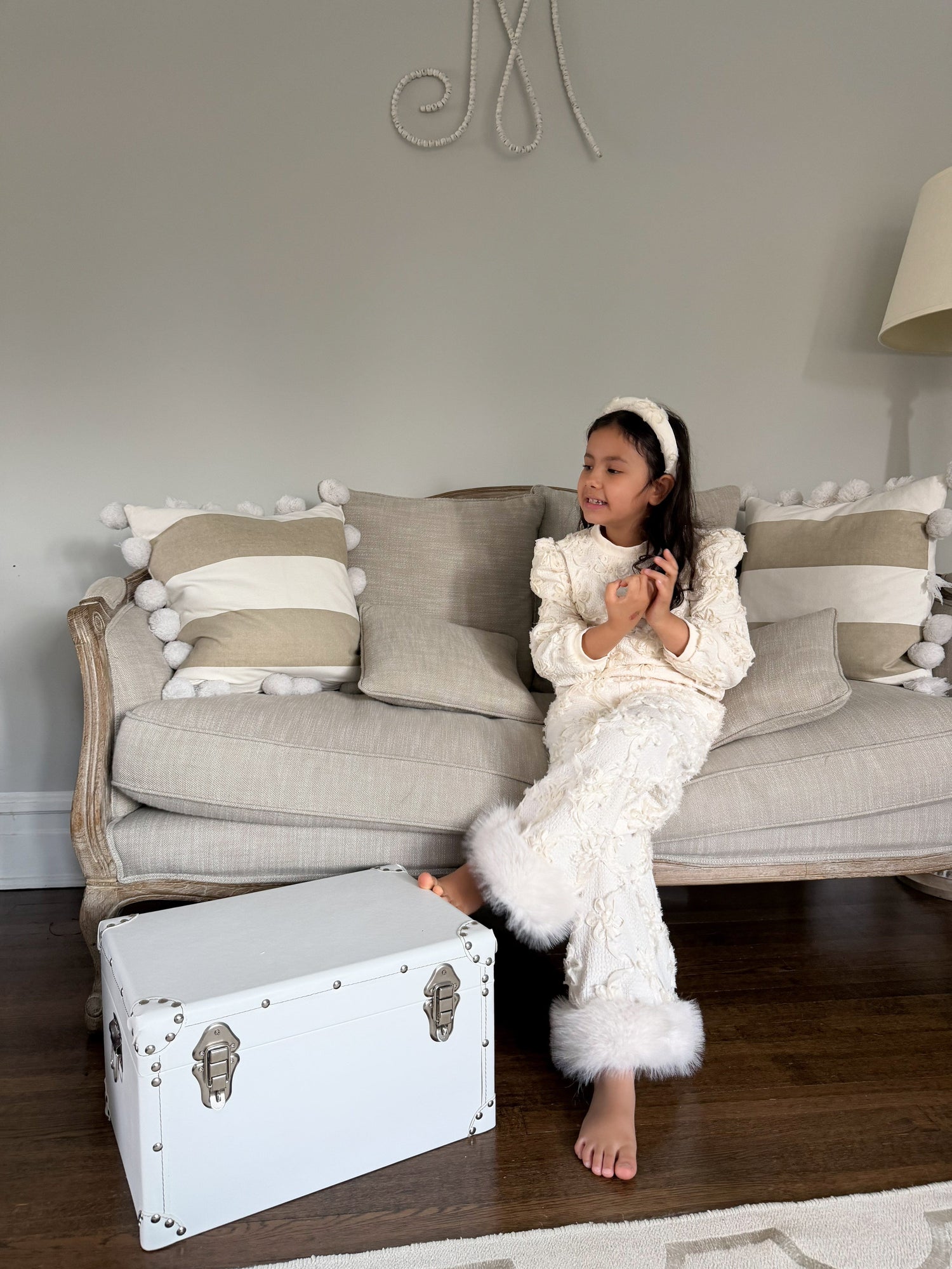 Girl | Ava Flower Wide Leg Pants | Ivory