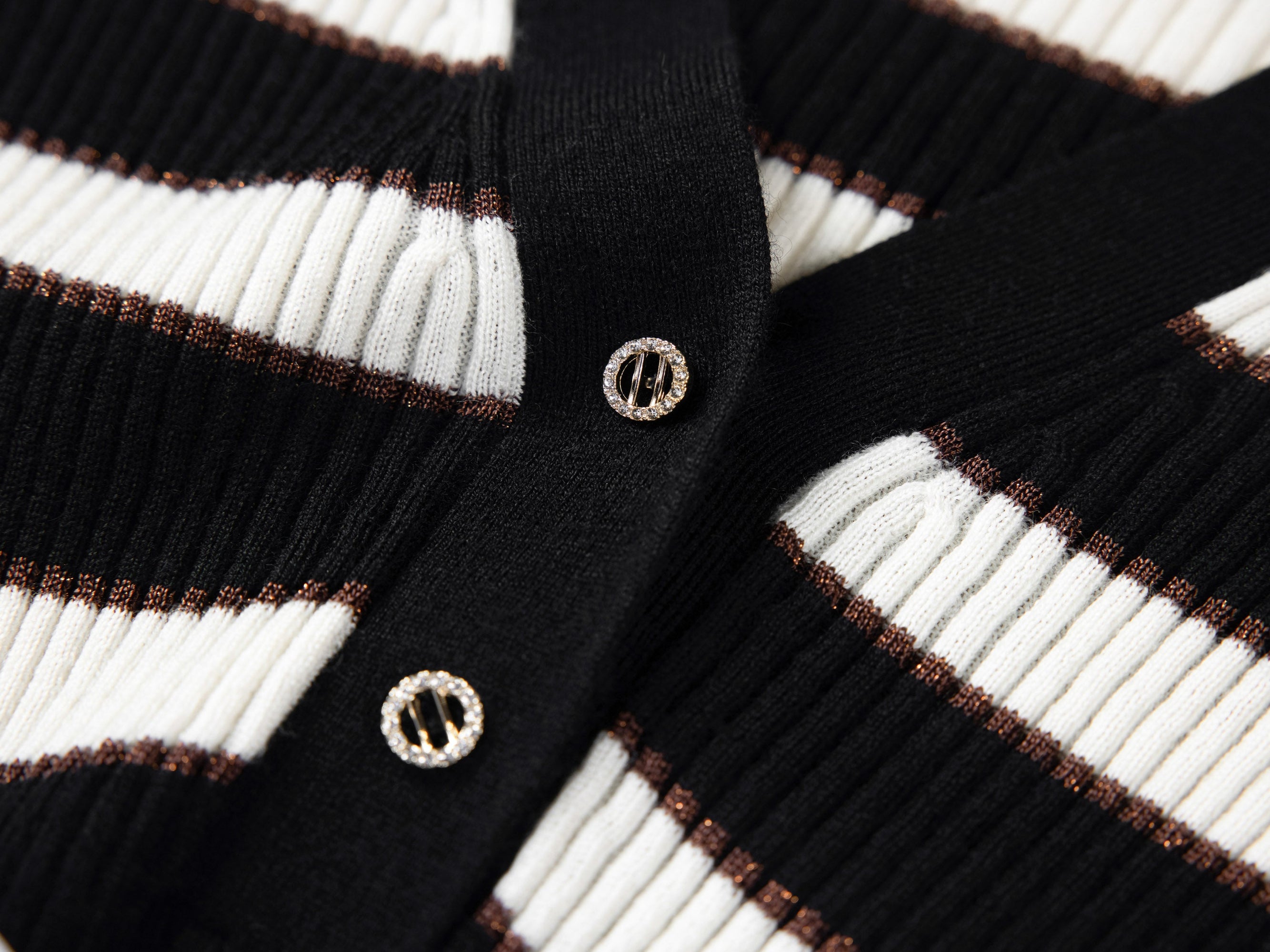 Wool Knit Top | Black Stripes