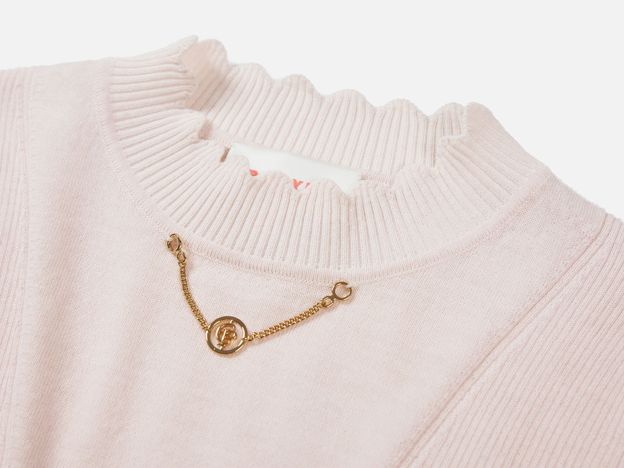 Wool Fit Long-Sleeves Sweater Top | White