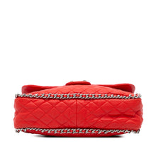 Chanel | Pre-Owned Maxi Washed Lambskin Chain Around Flap | Red