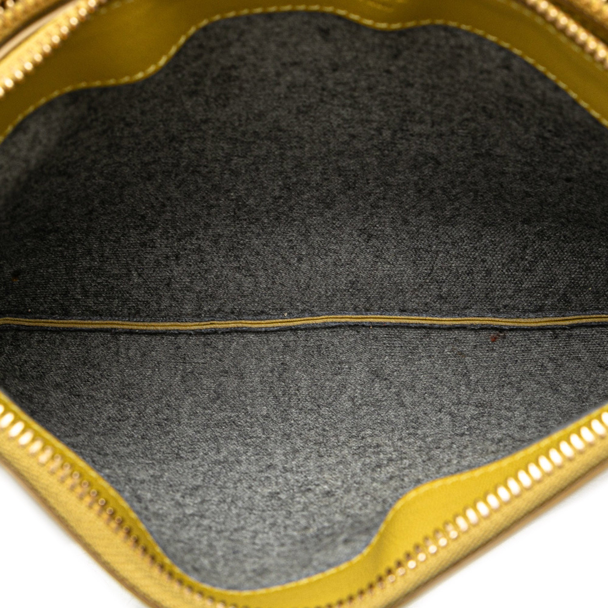 Celine | Pre-Owned Large Lambskin Trio Crossbody | Yellow/Mustard