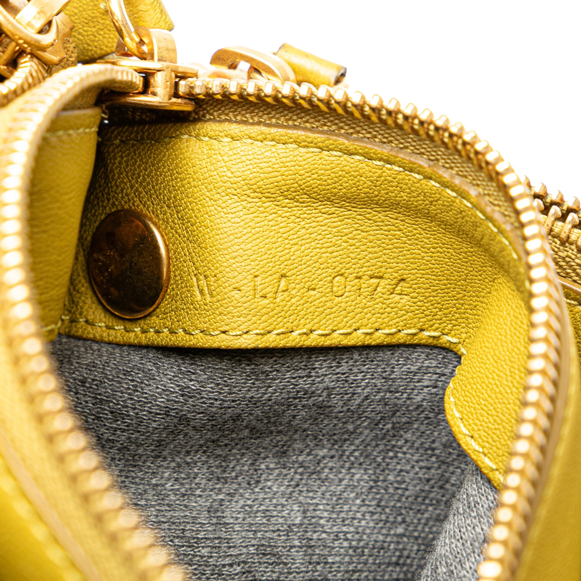 Celine | Pre-Owned Large Lambskin Trio Crossbody | Yellow/Mustard