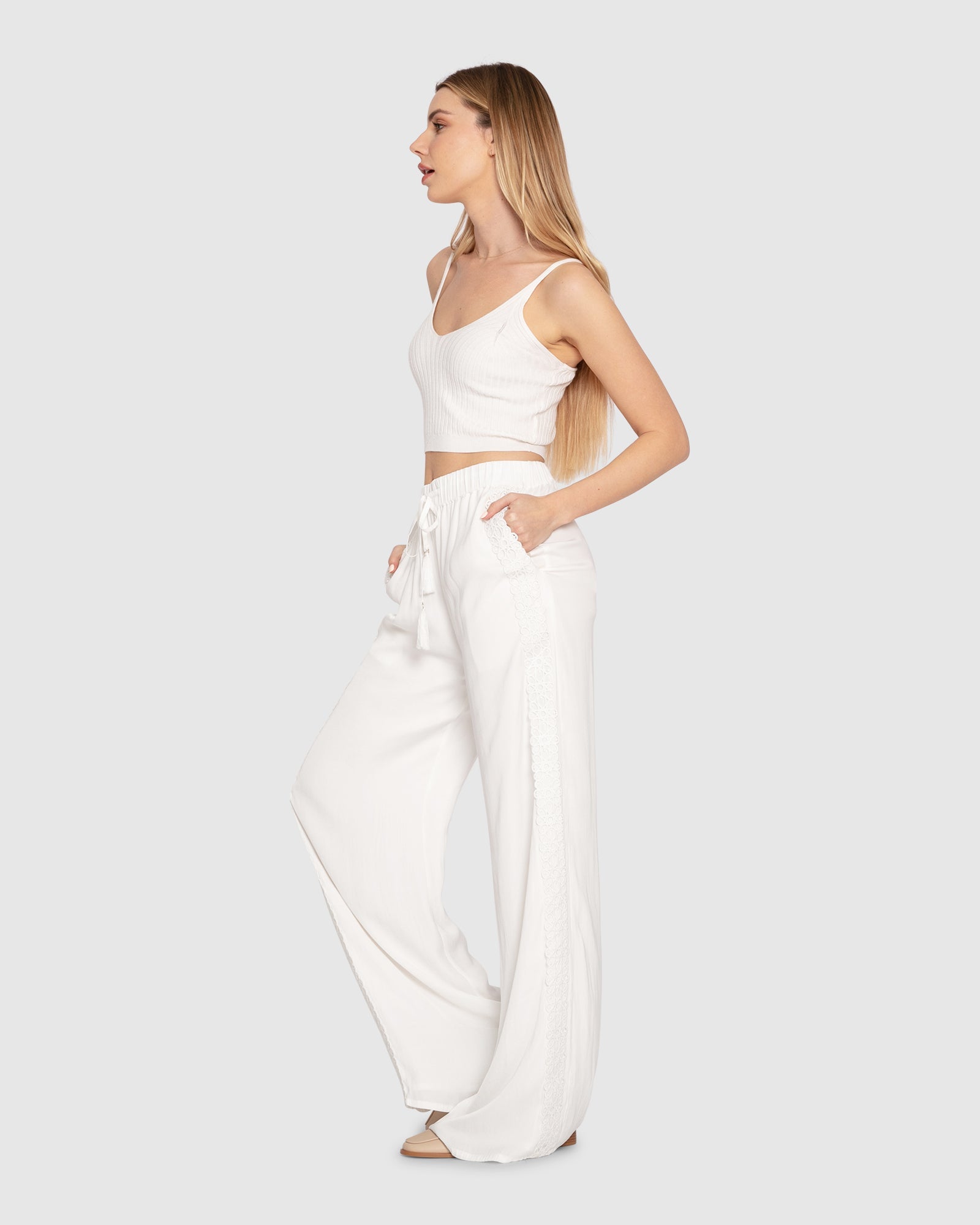Women | Everywhere All At Once Wide Leg Pant | White