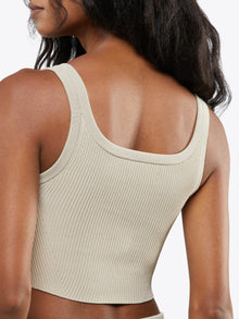 Womens | Coreflex Wide Strap Tank Cropped | Earl Grey