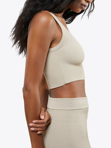 Womens | Coreflex Wide Strap Tank Cropped | Earl Grey