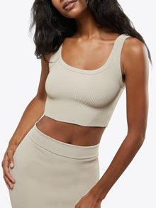 Womens | Coreflex Wide Strap Tank Cropped | Earl Grey
