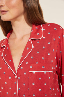 Gisele Printed TENCEL™ Modal Sleepshirt | Haute Red x Bone