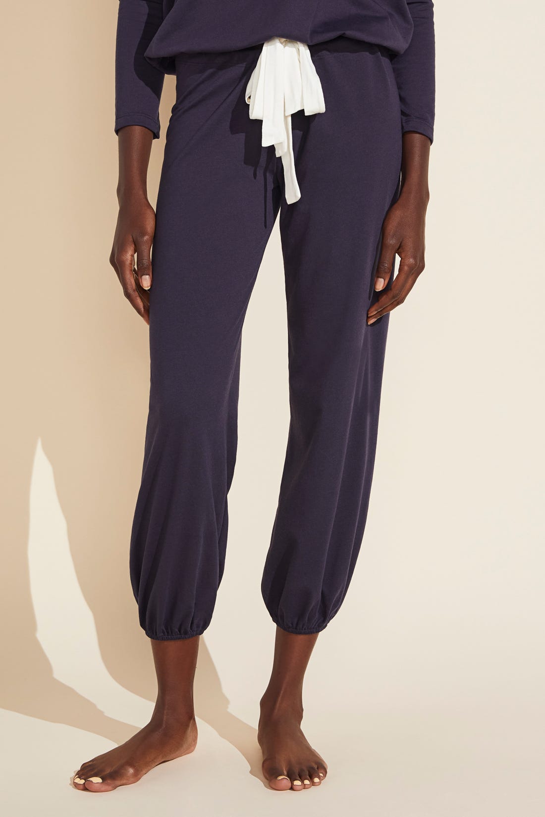 Heather Cotton Blend Pant | Dark Navy