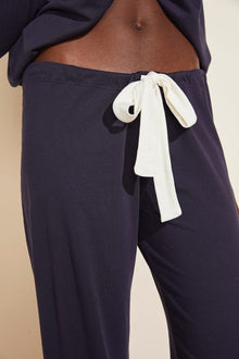 Heather Cotton Blend Pant | Dark Navy