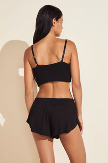 Elon Relaxed Rib Bralette in Black.