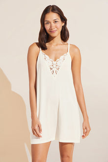 Model wears Naya TENCEL™ Modal Chemise in ivory.