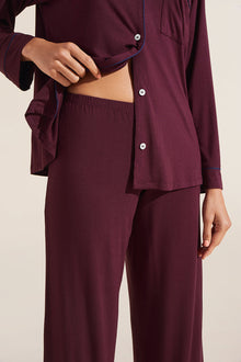 Gisele TENCEL™ Modal Long PJ Set | Mulberry x Navy