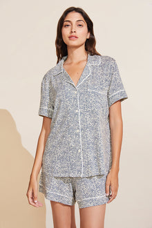 Gisele Printed TENCEL™ Modal Relaxed Short PJ Set | Animale Coastal Blue x Ivory