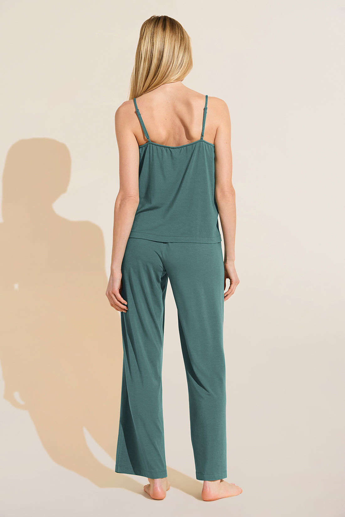 Model wears Gisele TENCEL™ Modal Cami & Pant PJ Set in agave.