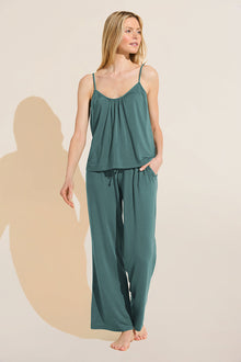 Model wears Gisele TENCEL™ Modal Cami & Pant PJ Set in agave.