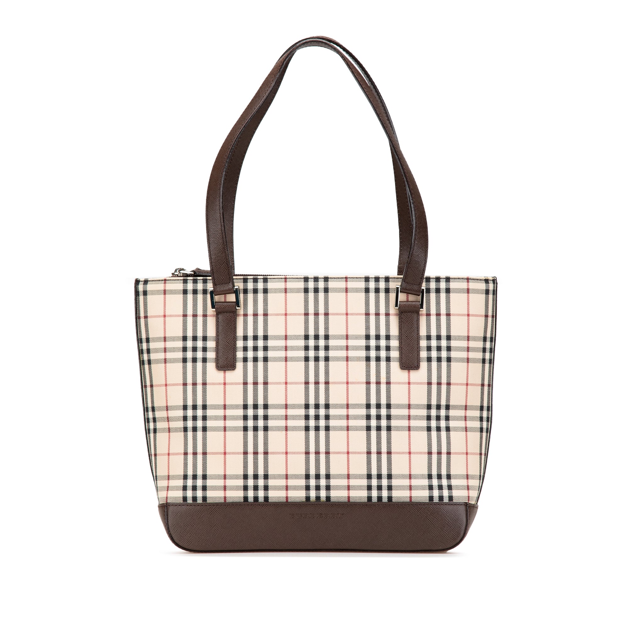 Burberry | Pre-Owned House Check Canvas Tote | Brown/Beige