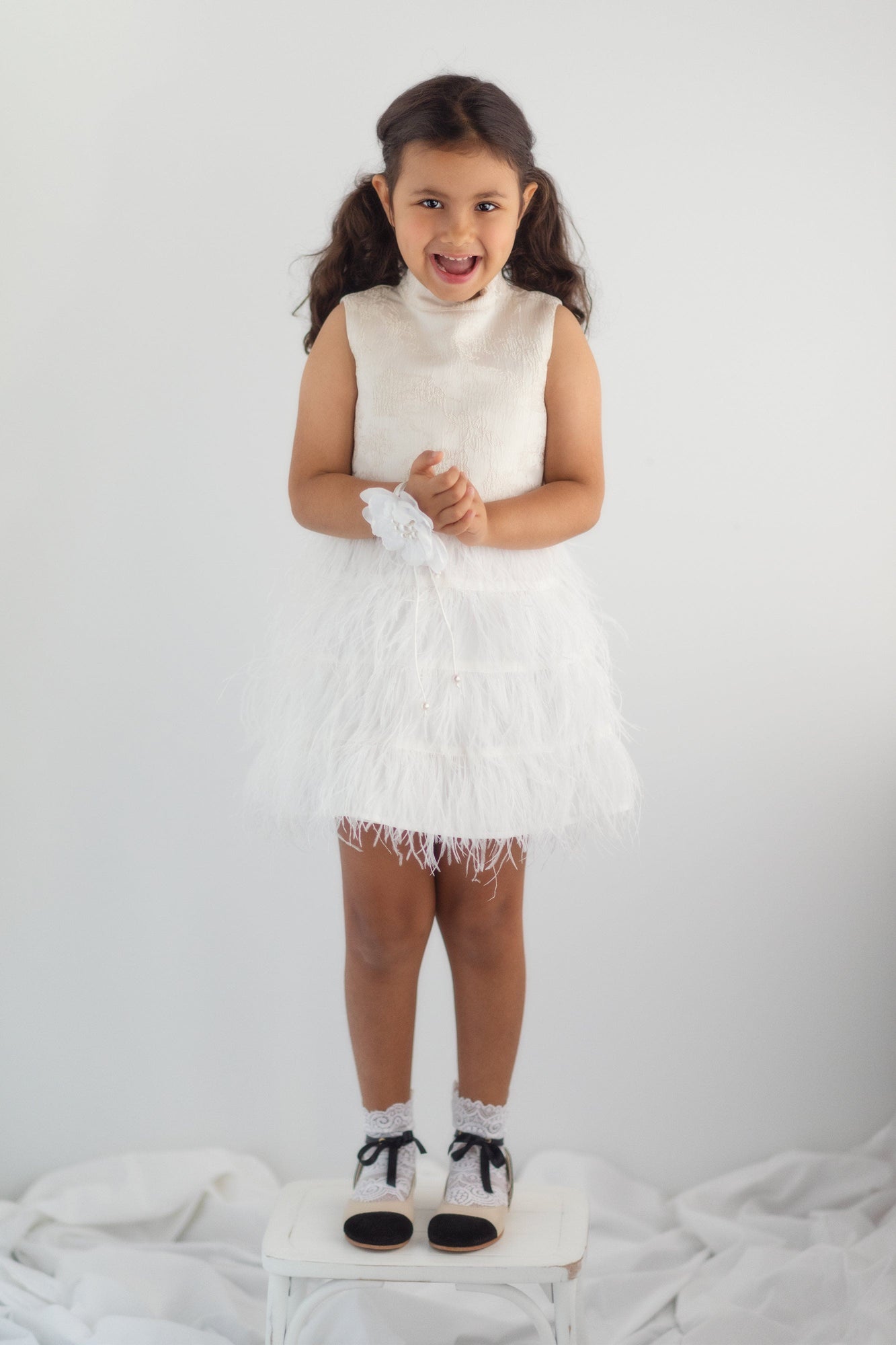 Eliza Ivory Feather Dress | Ivory