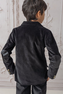Baby Boys | Charlie Velour Boy's Blazer | Black