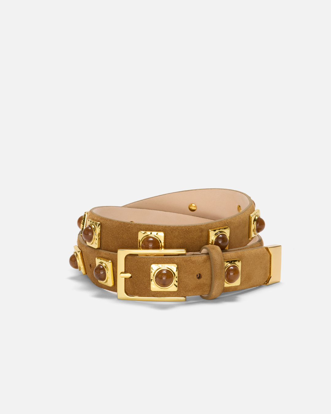 No. 2 Belt | Caramel-Suede-Gold