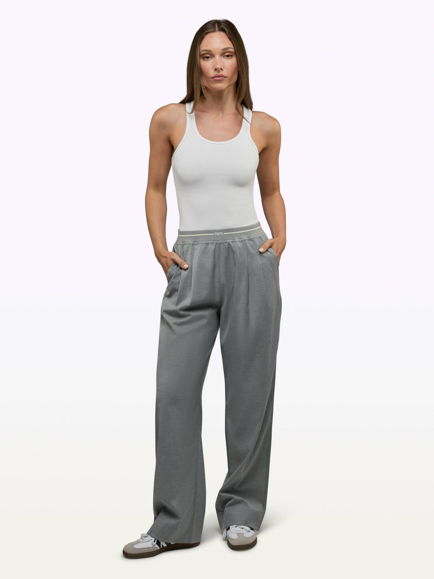 Womens | Soho Relaxed-Fit Pull-On Trouser | Heather Charcoal