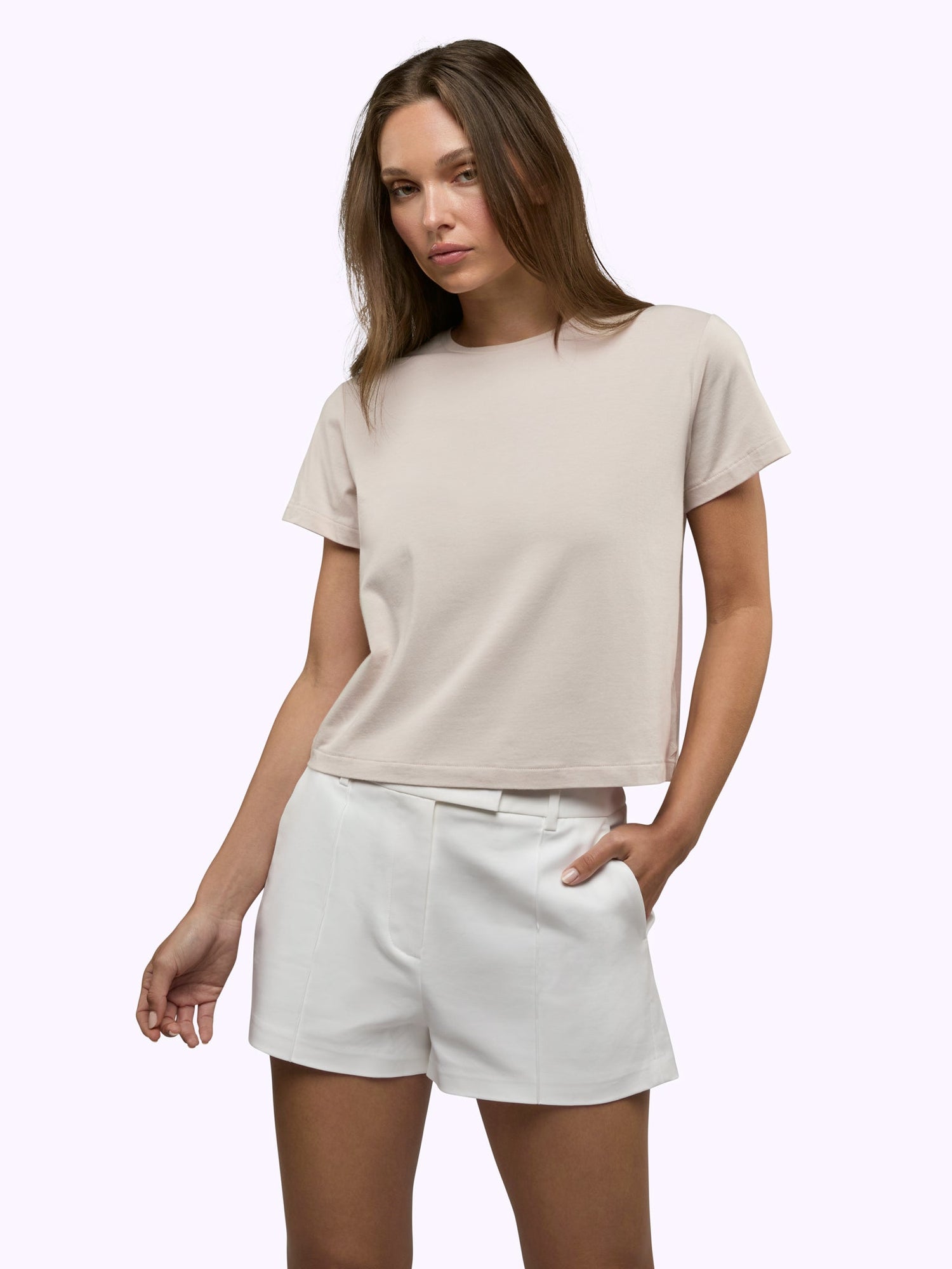 Womens | Hudson Relaxed-Fit Cotton Tee | Clay