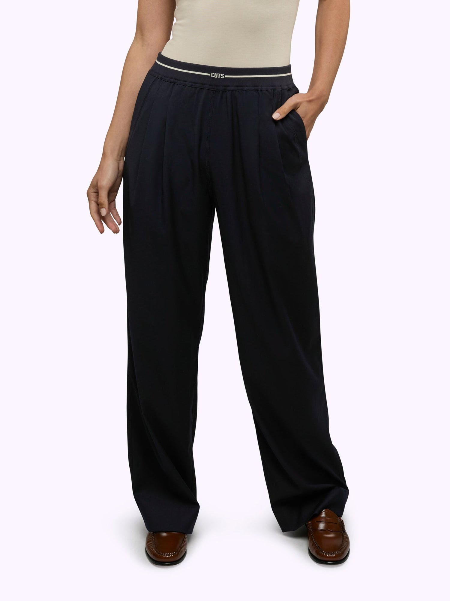 Womens | Soho Relaxed-Fit Pull-On Trouser | Marine Navy