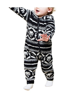 Baby | Cozychic Malibu Fair Isle Snow Suit | Black/Cream