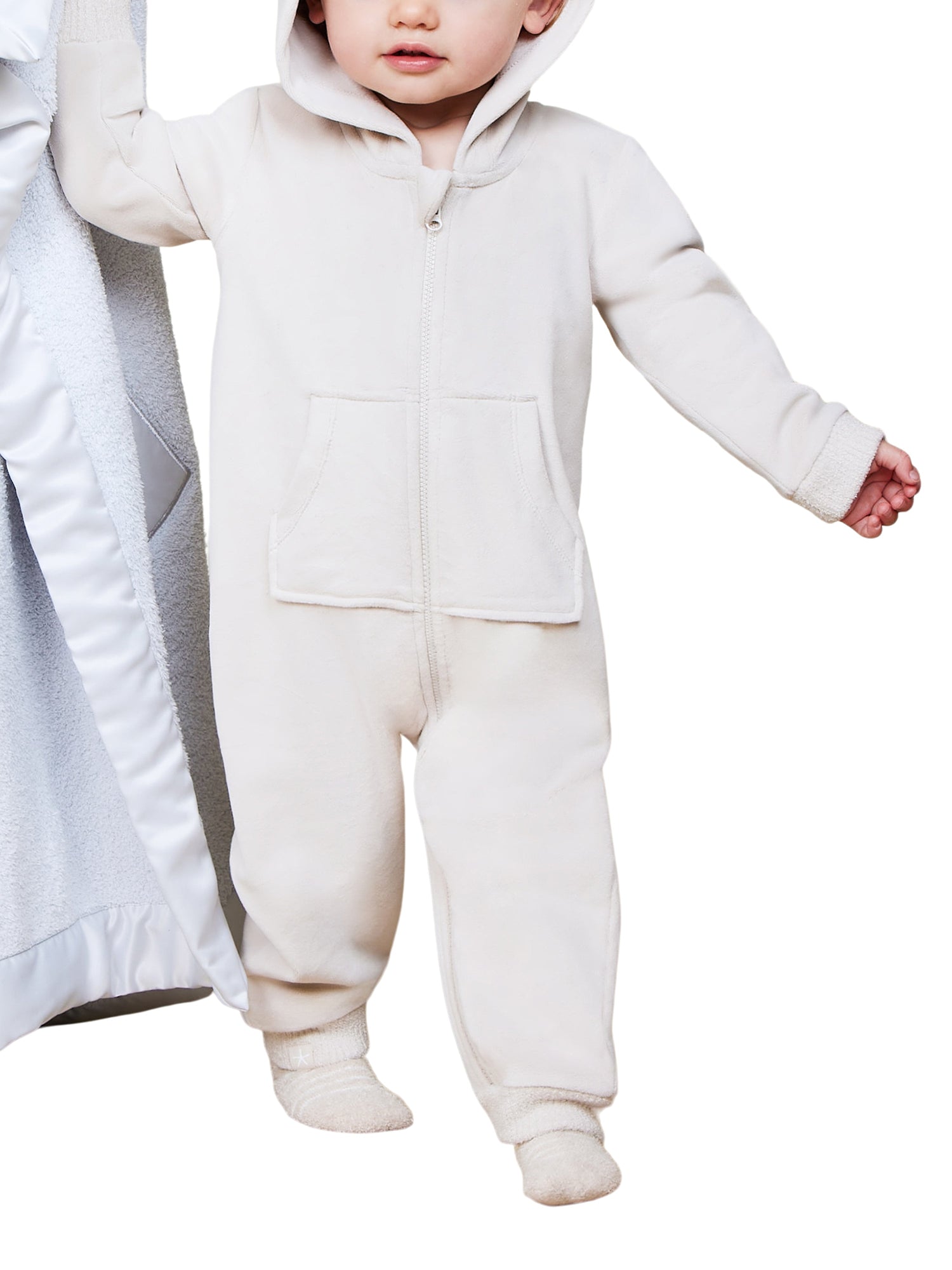 Kids | LuxeChic Bear Onesie | Stone