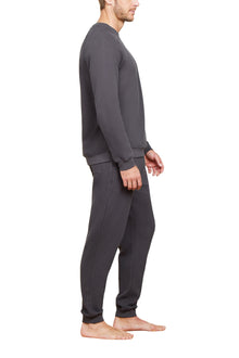 Mens | Malibu Collection Waffle Knit Raglan Pullover | Carbon