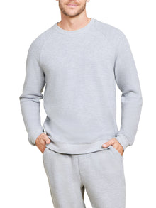Mens | Malibu Collection Waffle Knit Raglan Pullover | Heather Gray