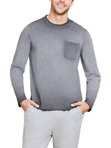 Mens | Malibu Collection Triblend Long Sleeve Pocket Tee | Mineral Carbon