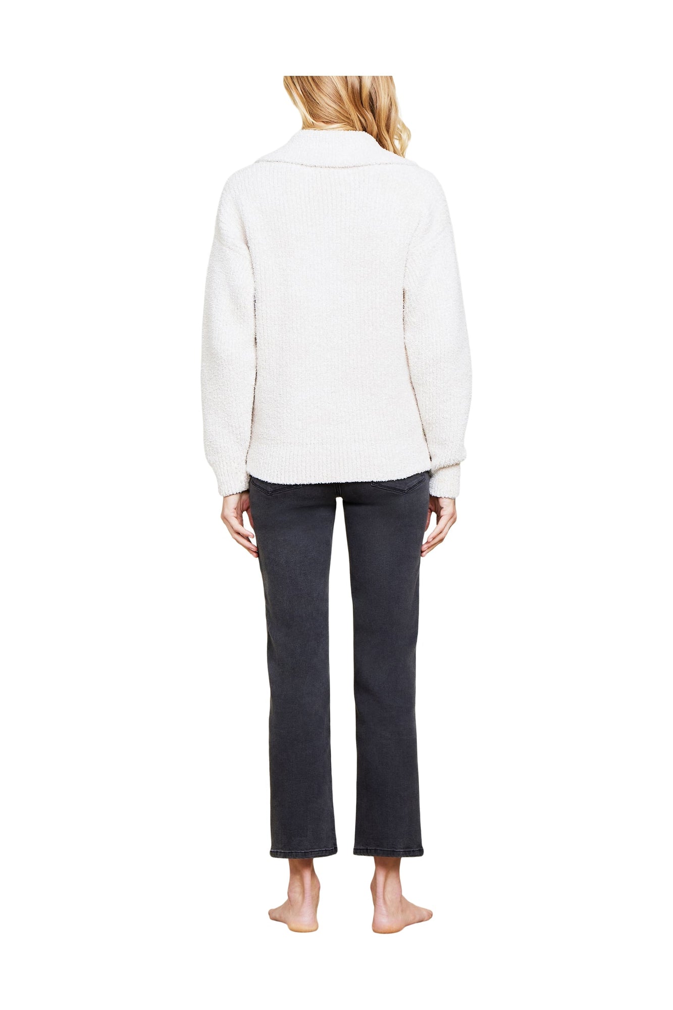 Womens | Cozychic Button Pullover | Heathered Stone/Cream