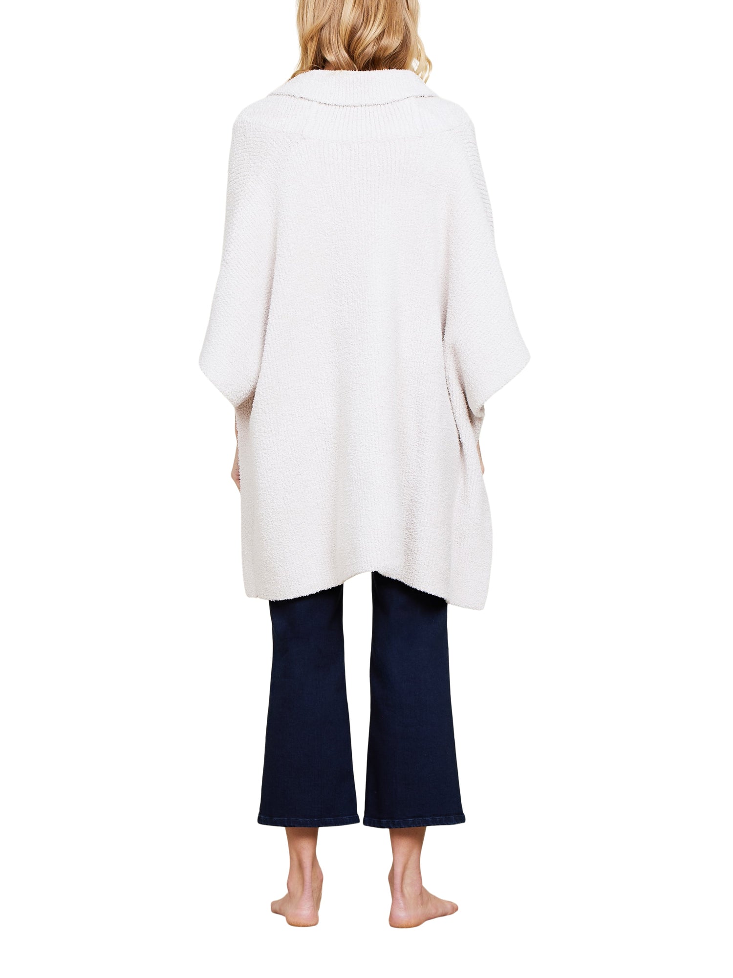 Womens | CozyChic Shawl Collar Poncho | Stone