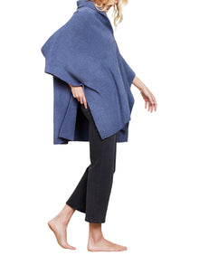 Womens | CozyChic Shawl Collar Poncho | Tidewater