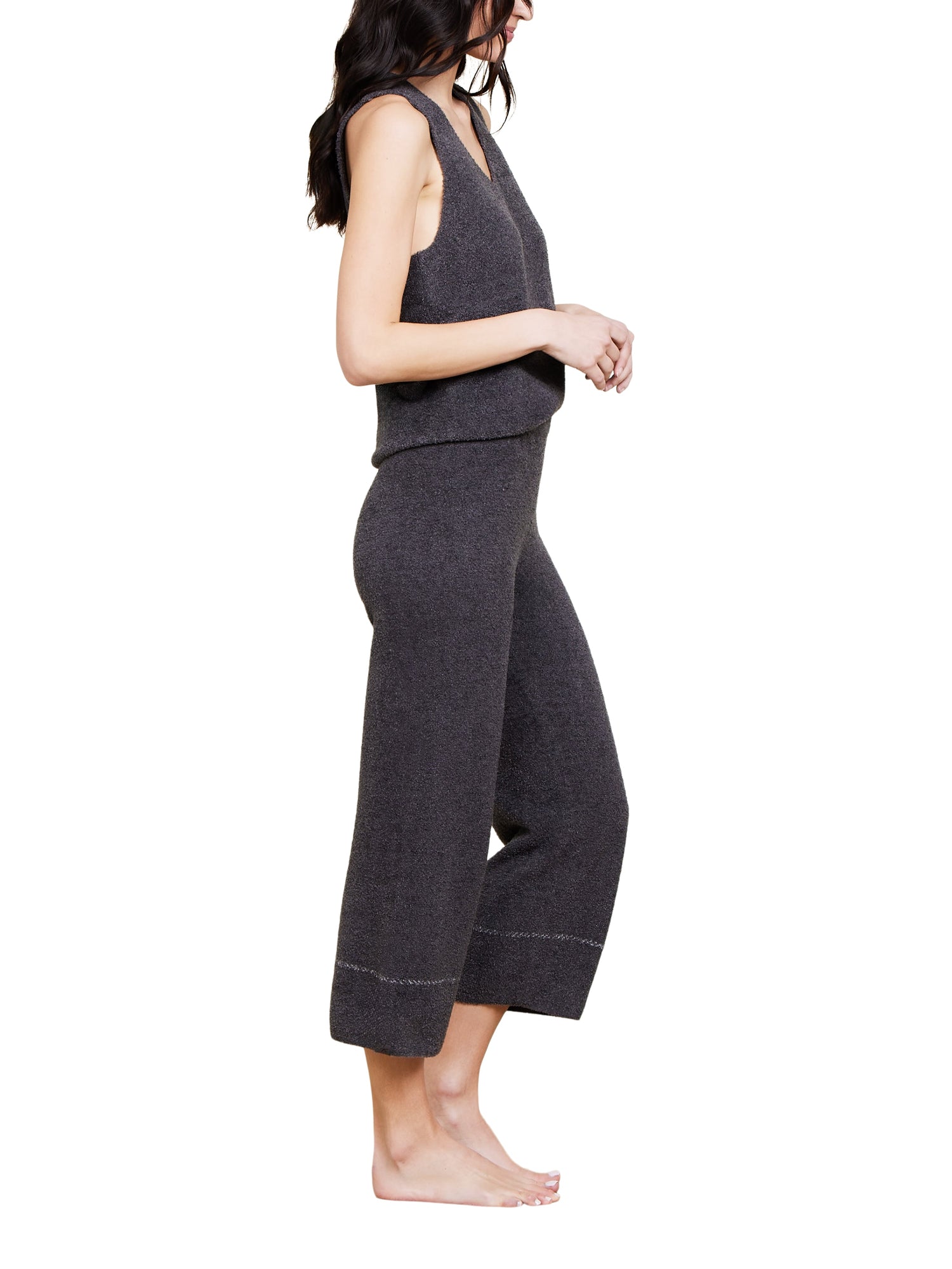 Womens | CozyChic Lite Contrast Stitch Cropped Pant | Carbon/Pearl