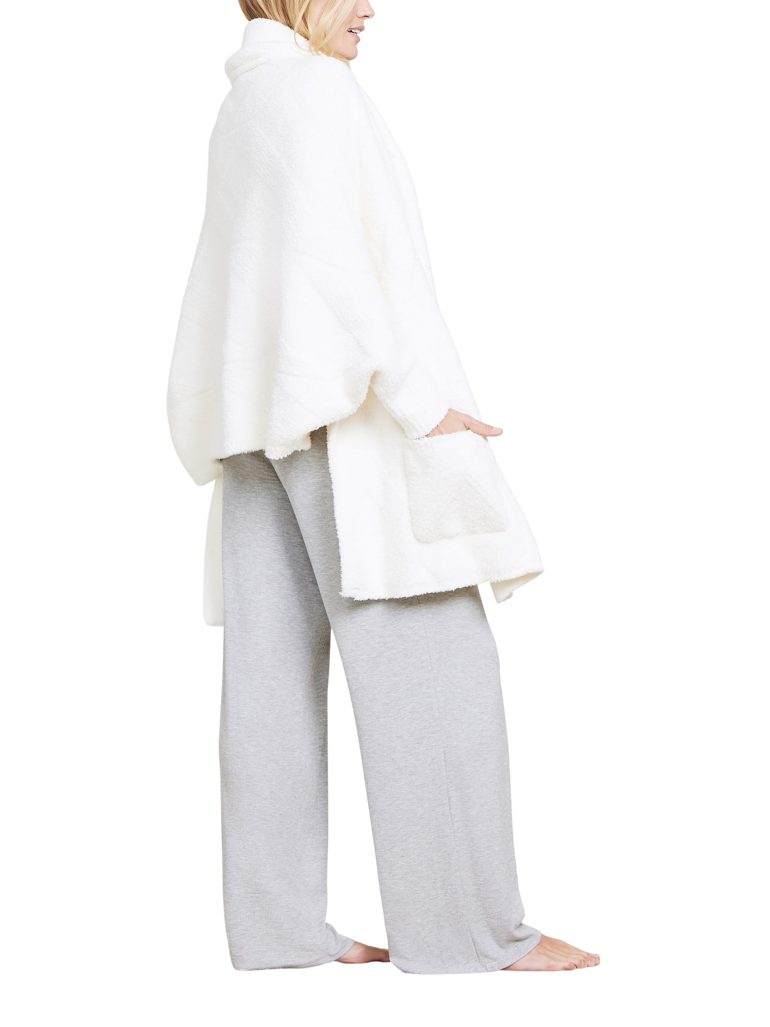 Womens | CozyChic Cable Weave Blanket Wrap | Pearl