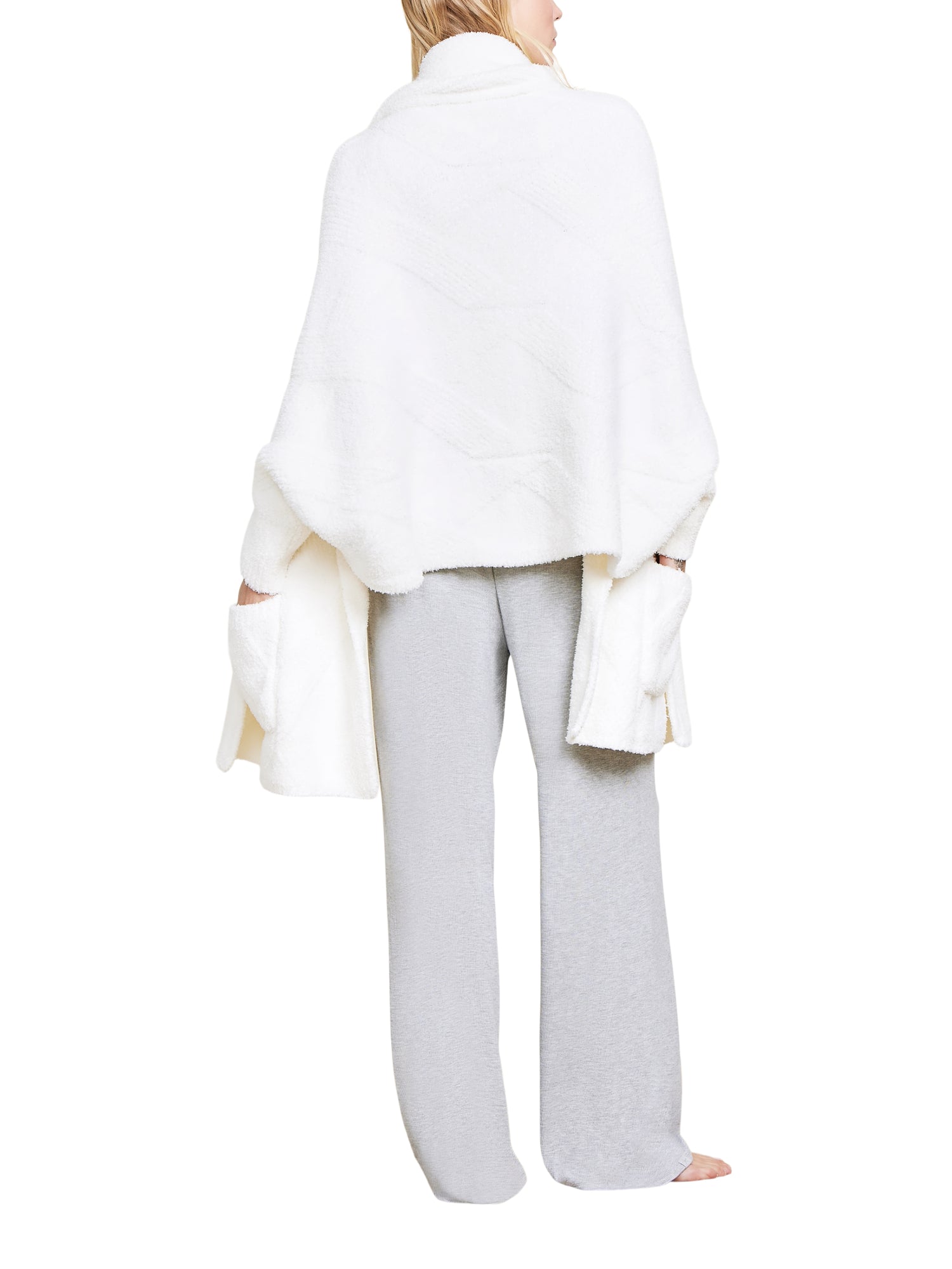 Womens | CozyChic Cable Weave Blanket Wrap | Pearl