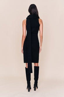 Womens | Hooded Knit Dress | Black